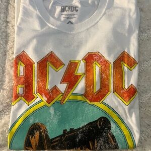 AC/DC White Tee with Red and Orange Logo